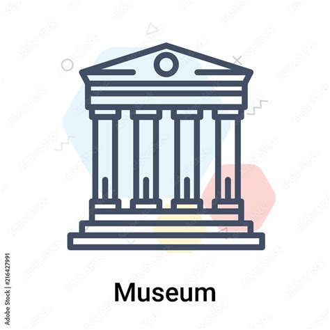 Museum Icon Vector Sign And Symbol Isolated On White Background Museum Logo Concept Stock