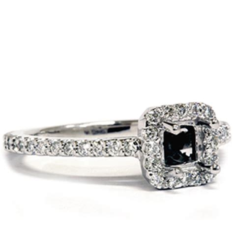 Pompeii3 1 2ct Princess Cut Semi Mount Engagement Ring Setting 14K