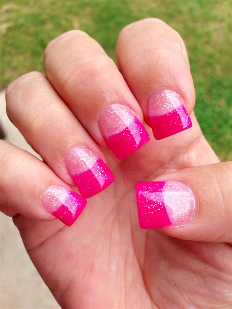 Pink W Glitter Solar Nails Pedicure Colors Pedicure Designs Cute