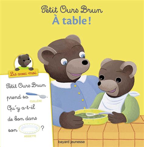 Petit ours brun lis avec moi à table Marie Aubinais Librairie