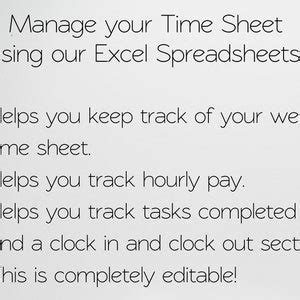 Time Sheet Google Sheets, Weekly Time Sheet Template, Timesheet Log ...