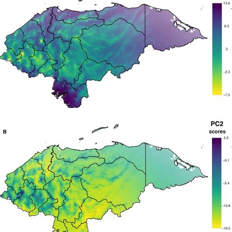 Principal component analysis of climatic conditions found in Honduras ...