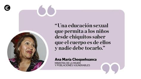 Ana María Choquehuanca 10 Frases Sobre La Educación Sexual Politica El Comercio PerÚ