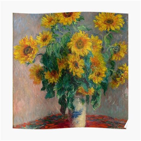 Póster Claude Monet Ramo de Girasoles Pintura francesa Tournesols