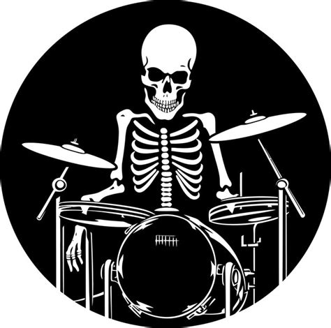 Músico de Bone Beat Skeleton Emblema de la calavera de los palos del