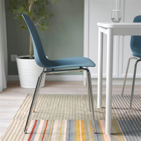 LidÅs Chair Bluesefast Chrome Plated Ikea