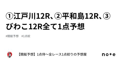 ⚔️①江戸川12r、②平和島12r、③びわこ12r⚔️全て1点予想⚔️｜【競艇予想】⚔️1点侍⚔️1点絞りで回収率は280越