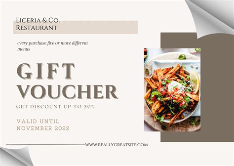 Restaurant Gift Certificate Template