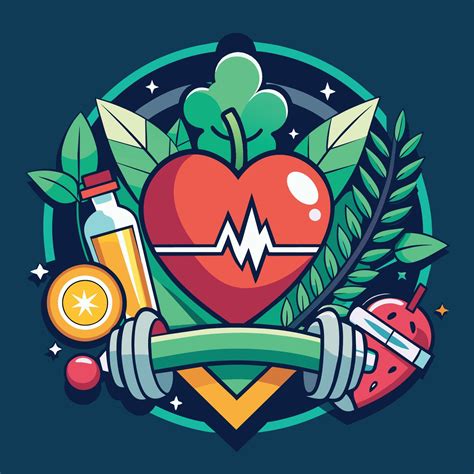 Healthy Lifestyle Concept Vector Illustration Of Heart Dumbbells