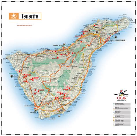 Tenerife Island Road Map Full Size