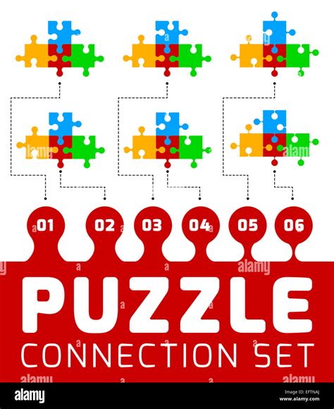 Puzzle connection set Stock Photo - Alamy