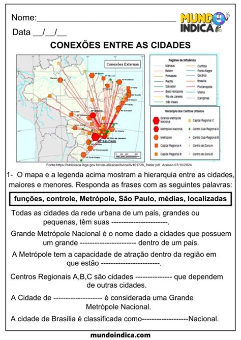 Geografia Para 5 Ano - 20 Atividades de Geografia para o 5 ano do Ensino Fundamental