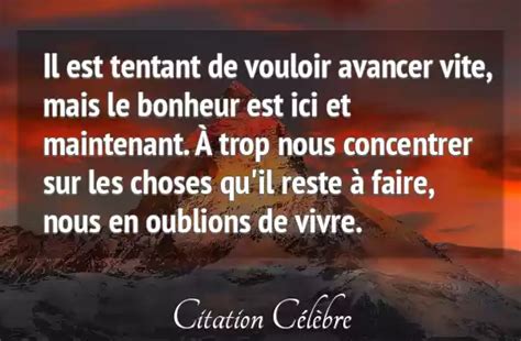 Citation Anonyme Bonheur Il Est Tentant De Vouloir Avancer Vite Mais