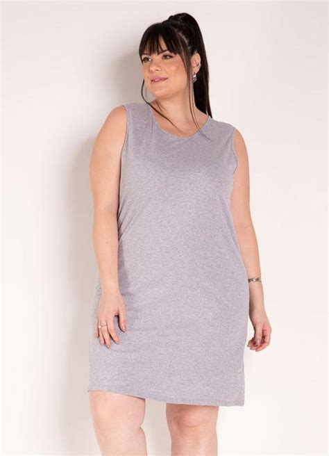 Vestido Mescla Vazado Nas Costas Plus Size Marguerite