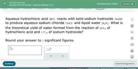 Aqueous Hydrochloric Acid Hcl Reacts With Solid Sodium Hydroxide