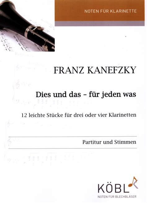 Kanefzky Franz Dies und das für jeden was für 3 4 Klarinetten