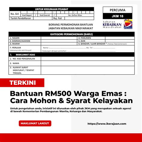 Bantuan Rm Warga Emas Cara Mohon Syarat Kelayakan