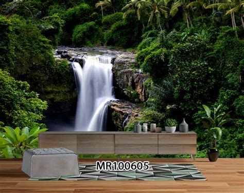 Jual Wallpaper D Dinding Photowall Custom Pemandangan Air Terjun Hutan