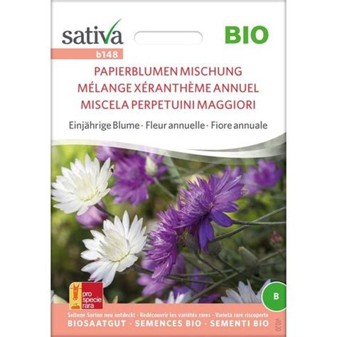 Sativa Bio Einjährige Blume Papierblumen Mischung 1 Packung