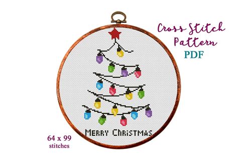 Merry Christmas Cross Stitch Pattern Modern Cross Stitch Pattern Holidays Cross Stitch Pattern