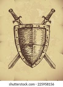 Shield And Sword Drawing