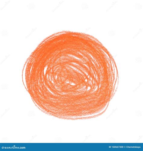 Orange Pencil Scribble On White Background Stock Photo Image Of