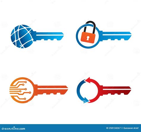 Modern Key Logo Or Icon Template Design Stock Vector Illustration Of