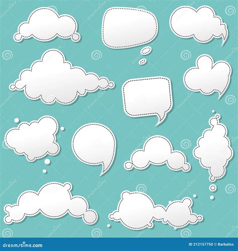 Speech Bubbles Collection Stock Vector Illustration Of Blue 212157750