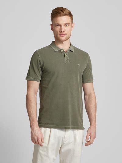 Marc O Polo Poloshirt Mit Label Stitching Oliv Online Kaufen