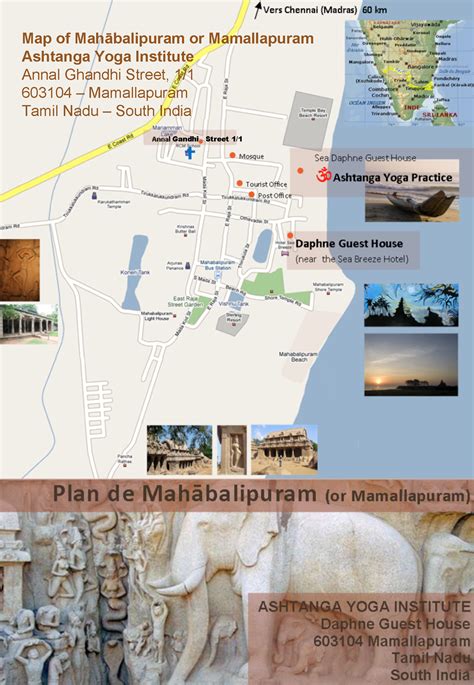 Map of Mahabalipuram or Mamallapuram, South India | Ashtanga Yoga Institute