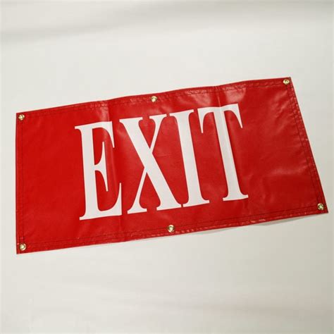 Vinyl Exit Sign, Red with White Letters - Douglas Sports