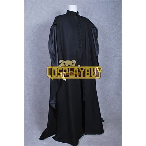 Harry Potter Deathly Hallows Severus Snape Black Coat Cape Cosplay Costume