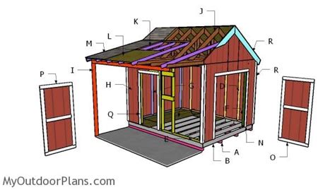 10x12 Shed with Side Porch Plans | MyOutdoorPlans | Free Woodworking ...