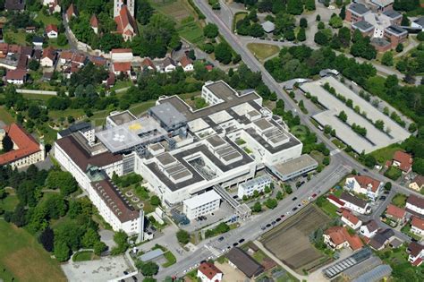 Straubing von oben Klinikgelände des Krankenhauses Klinikum Sankt