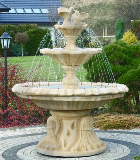 Casa Padrino Jugendstil Springbrunnen Mit Tauben Sandfarben X H