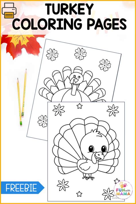 6 Free Turkey Coloring Pages Fun With Mama