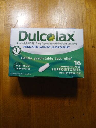 Dulcolax Medicated Laxative Suppository 16 Comfort Shaped Suppositories