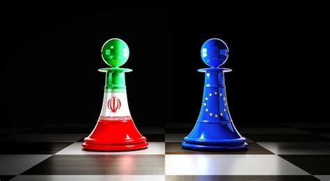 Premium Photo Iran And European Union Relations Chess Pawns With