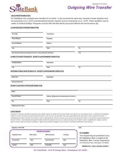 40 Wire Transfer Form Templates Pdf Word Excel