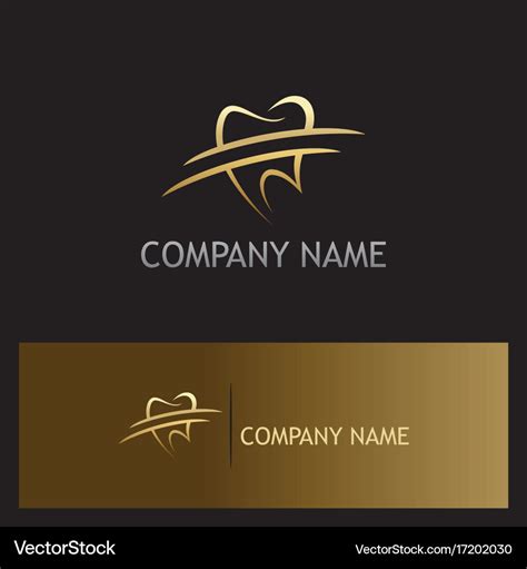 Tooth Dentist Gold Logo Royalty Free Vector Image