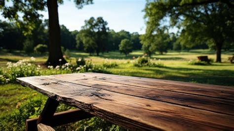 Premium Photo | Table Benches Picnic Area Near Beautiful HD Background ...