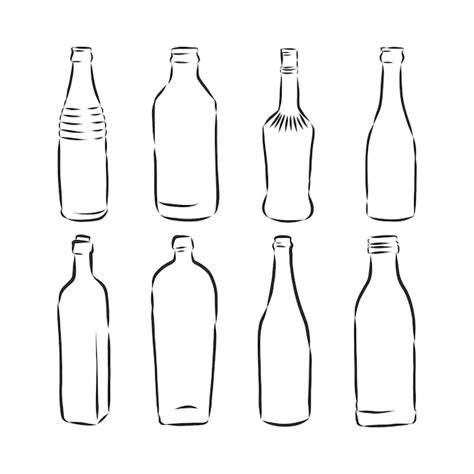 Vector De Botellas De Dibujo Vector De Botellas De Dibujo Botella De