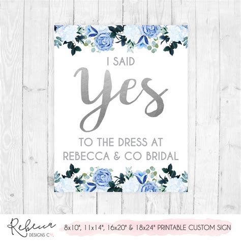 Bridal Boutique Sign Printable I Said Yes To The Dress Sign Etsy