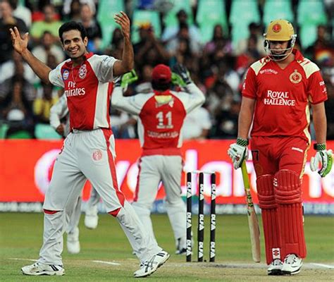 Irfan Pathan Celebrates After Dismissing Jesse Ryder In The First Over