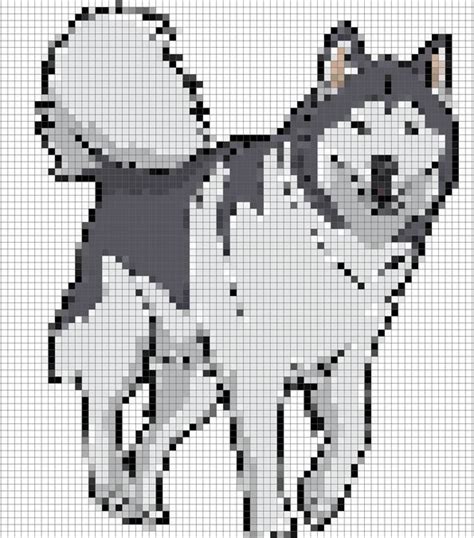 Pixel Art Husky Korssting Broderi Perlem Nstre Broderi