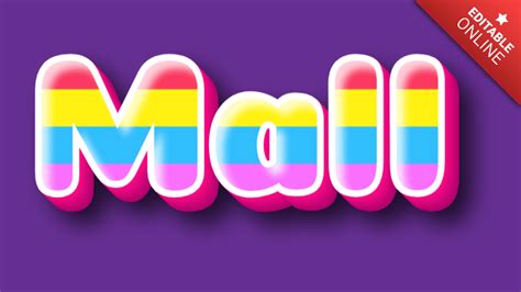 Mall | Custom Colorful | Text Effect Generator