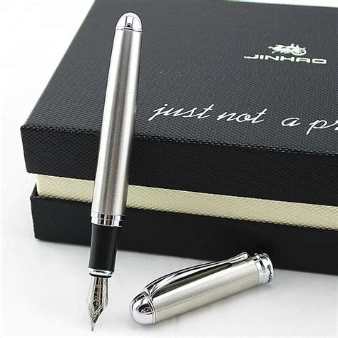 Jinhao X750 Stainless Steel Medium Silver 18KGP Nib Fountain Pen New