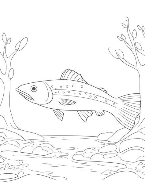 Cute Trout Coloring Pages For Kids