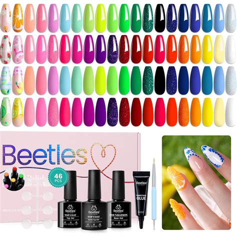 Amazon Beetles Gel Nail Polish Set Colors Rainbow Nails Neon