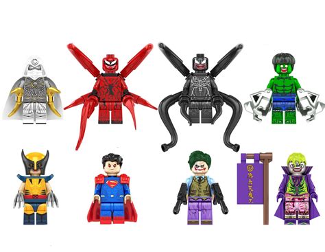 Carnage The Joker Hulk Wolverine Moon Knight Minifigures Lego